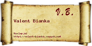 Valent Bianka névjegykártya